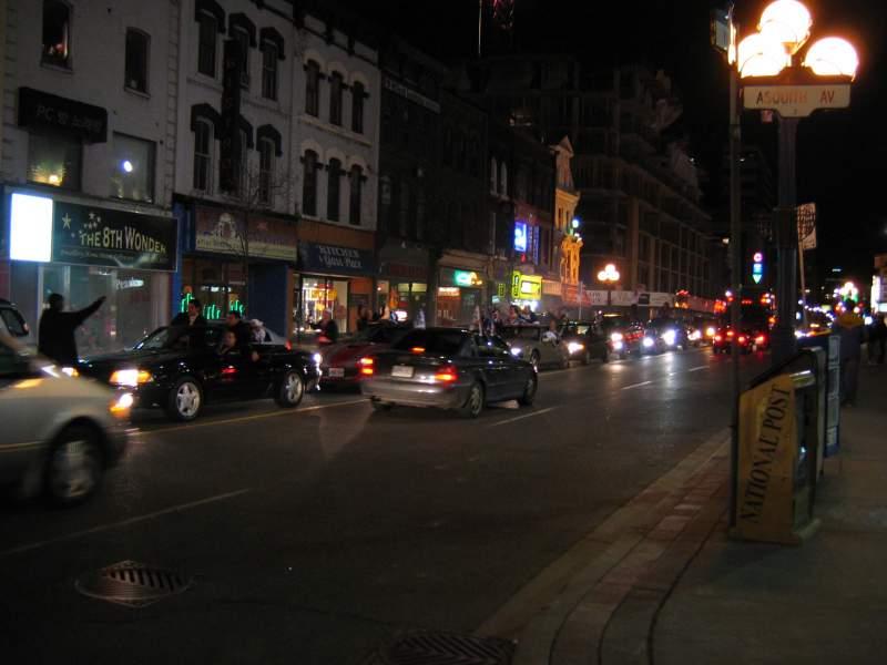 Downtown Toronto after Leafs won the Quarter Finals 08.JPG